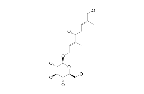 RHODIOLOSIDE-A;(2-E,6-E,4-R)-4,8-DIHYDROXY-3,7-DIMETHYL-2,6-OCTADIENYL-BETA-D-GLUCOPYRANOSIDE