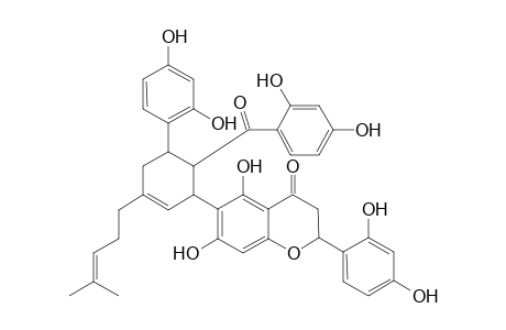 2-(2,4-dihydroxyphenyl)-6-[5-(2,4-dihydroxyphenyl)-6-[(2,4-dihydroxyphenyl)-oxomethyl]-3-(4-methylpent-3-enyl)-1-cyclohex-2-enyl]-5,7-dihydroxy-3,4-dihydro-2H-1-benzopyran-4-one