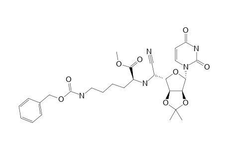 (R/S)-1-{5'-[5"-(Benzyloxycarbonylamino)-1"-(S)-(methoxycarbonyl)pentylamino]-5'-deoxy-2',3'-O isopropylidene-.beta.,D-allo(.alpha.,L-talo)furanurononitrile}uracil