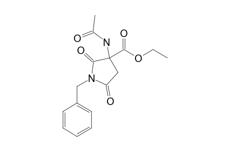 3-acetamido-1-benzyl-2,5-dioxo-3-pyrrolidinecarboxylic acid, ethyl ester