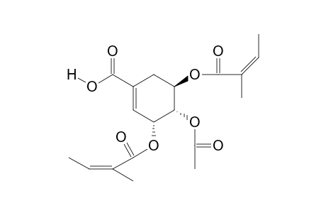 (3R,4S,5R)-4-acetoxy-3,5-bis(((Z)-2-methylbut-2-enoyl)oxy)cyclohex-1-enecarboxylic acid