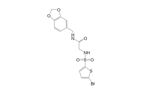 N-(1,3-benzodioxol-5-ylmethyl)-2-{[(5-bromo-2-thienyl)sulfonyl]amino}acetamide