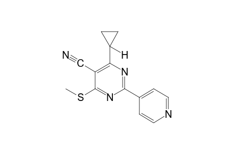 4-cyclopropyl-6-(methylthio)-2-(4-pyridyl)-5-pyrimidinecarbonitrile