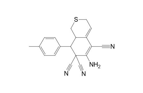 6-Amino-8-(4-methylphenyl)-8,8a-dihydro-1H-isothiochromene-5,7,7(3H)-tricarbonitrile