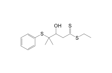 Ethyl 3-hydroxy-4-methyl-4-phenylsulfanylpentanedithioate