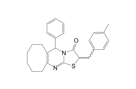 2-(p-methylbenzylidene)-2,5,6,7,8,9,10,11-octahydro-5-phenyl-3H-cycloocta[d]thiazolo[3,2-a]pyrimidin-3-one
