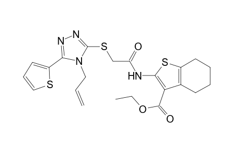 2-[[1-oxo-2-[(4-prop-2-enyl-5-thiophen-2-yl-1,2,4-triazol-3-yl)thio]ethyl]amino]-4,5,6,7-tetrahydro-1-benzothiophene-3-carboxylic acid ethyl ester