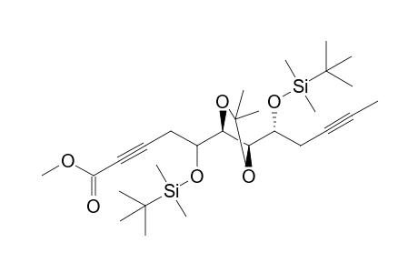 5-(t-Butyldimethylsilyloxy)-5-{(4S,5S)-5'-[(R)-1''-(t-butyldimethylsilyloxy)pent-3''-ynyl]-2',2'-dimethyl-[1,3]dioxolan-4'-yl}-pent-2-ynoic acid - Methyl ester