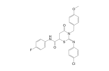 (2Z)-2-[(4-chlorophenyl)imino]-N-(4-fluorophenyl)-3-(4-methoxybenzyl)-4-oxotetrahydro-2H-1,3-thiazine-6-carboxamide