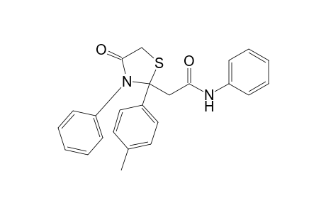 2-[2-(4-methylphenyl)-4-oxidanylidene-3-phenyl-1,3-thiazolidin-2-yl]-N-phenyl-ethanamide