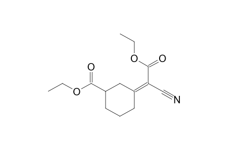 Cyclohexanecarboxylic acid, 3-(1-cyano-2-ethoxy-2-oxoethylidene)-, ethyl ester