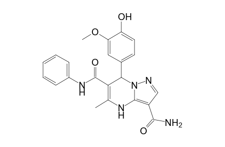 7-(4-Hydroxy-3-methoxyphenyl)-5-methyl-N6-phenyl-4,7-dihydropyrazolo[1,5-a]pyrimidine-3,6-dicarboxamide