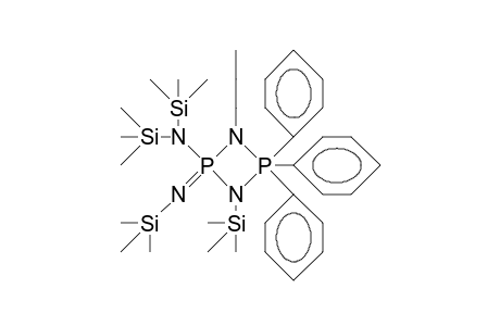 4-Bistrimethylsilylamino-2,2,2-triphenyl-1-propyl-3-(tms)-4-trimethylsilylimino-diaza-diphosphetidine