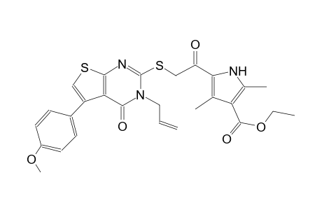 1H-pyrrole-3-carboxylic acid, 5-[[[3,4-dihydro-5-(4-methoxyphenyl)-4-oxo-3-(2-propenyl)thieno[2,3-d]pyrimidin-2-yl]thio]acetyl]-2,4-dimethyl-, ethyl ester