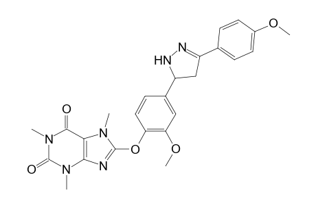 5-((4-(2,6-Dioxo-1,3,7-trimethyl-2,3,6,7-tetrahydro-1H-purine-8-yl)oxy)-3-methoxyphenyl)-3-(4-methoxyphenyl)-4,5-dihydro-1H-pyrazole