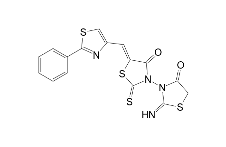 3-(2-IMINO-4-OXATHIAZOILDIN-3-YL)-5-[(2-PHENYL-1,3-THIAZOL-4-YL)-METHYLENE]-2-THIOXOTHIAZOLIDIN-4-ONE