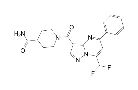 1-{[7-(difluoromethyl)-5-phenylpyrazolo[1,5-a]pyrimidin-3-yl]carbonyl}-4-piperidinecarboxamide