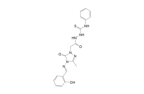 2-[(4-{[(1E)-(2-Hydroxyphenyl)methylidene]amino}-3-methyl-5-oxo-4,5-dihydro-1H-1,2,4-triazol-1-yl)acetyl]-N-phenylhydrazinecarbothioamide