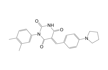 (5E)-1-(3,4-dimethylphenyl)-5-[4-(1-pyrrolidinyl)benzylidene]-2,4,6(1H,3H,5H)-pyrimidinetrione