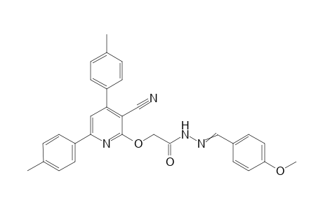 2-([3-cyano-4,6-di-p-tolylpyridin-2-yl]oxy)-N'-(4-methoxybenzylidene)acetohydrazide