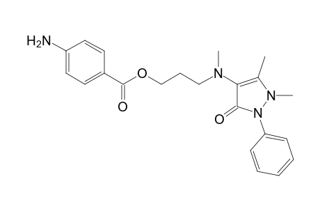 p-aminobenzoic acid, 3-[(antipyrinylmethyl)amino]propyl ester