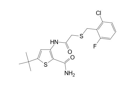 5-tert-butyl-3-{2-[(2-chloro-6-fluoronbenzyl)thio]acetamido}-2-thiophenecarboxamide