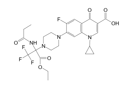 1-Cyclopropyl-7-(4-[1-(ethoxycarbonyl)-2,2,2-trifluoro-1-(propionylamino)ethyl]-1-piperazinyl)-6-fluoro-4-oxo-1,4-dihydro-3-quinolinecarboxylic acid
