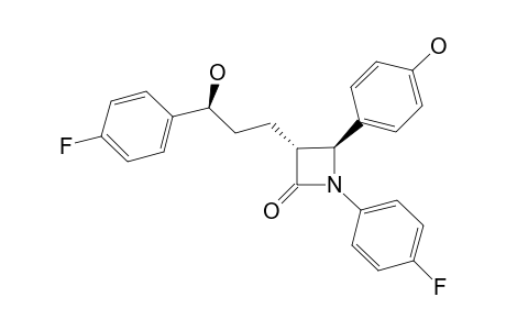 EZETIMIBE;(3-R,4-S)-1-(4-FLUOROMETHYL)-3[(S)-3-(4-FLUOROPHENYL)-3-HYDROXYPROPYL]-4-(4-HYDROXYPHENYL)-AZETRIDIN-2-ONE