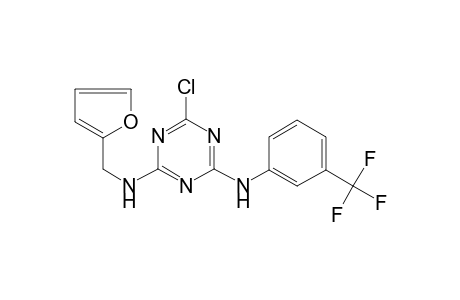 6-Chloranyl-N4-(furan-2-ylmethyl)-N2-[3-(trifluoromethyl)phenyl]-1,3,5-triazine-2,4-diamine