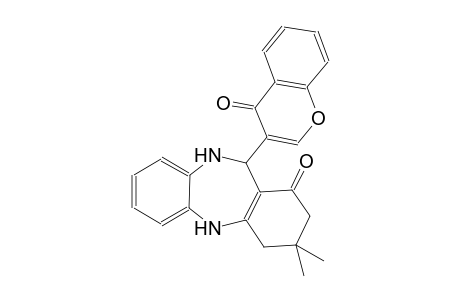 3,3-dimethyl-11-(4-oxo-4H-chromen-3-yl)-2,3,4,5,10,11-hexahydro-1H-dibenzo[b,e][1,4]diazepin-1-one