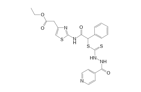 Ethyl 2-(2-(2-((2-isonicotinoylhydrazinecarbonothioyl)thio)-2-phenylacetamido)thiazol-4-yl)acetate