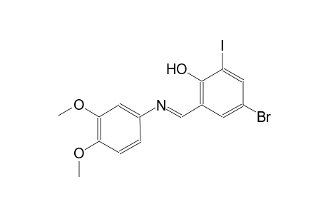 4-(2-Hydroxy-3-iodo-5-bromobenzylideneamino)veratrole