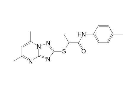 2-(5,7-dimethyl-[1,2,4]triazolo[1,5-a]pyrimidin-2-ylthio)-N-p-tolylpropanamide