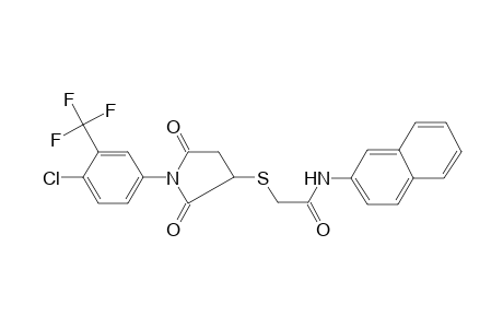 2-[1-[4-chloranyl-3-(trifluoromethyl)phenyl]-2,5-bis(oxidanylidene)pyrrolidin-3-yl]sulfanyl-N-naphthalen-2-yl-ethanamide