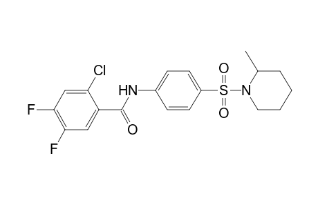 2-Chloranyl-4,5-bis(fluoranyl)-N-[4-(2-methylpiperidin-1-yl)sulfonylphenyl]benzamide