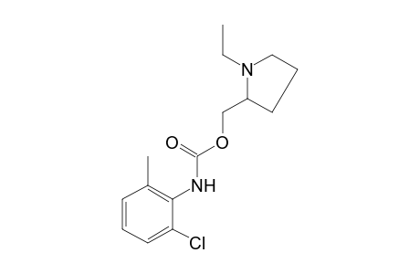 2-Chloro-6-methylcarbanilic acid, (1-ethyl-2-pyrrolidinyl)methyl ester