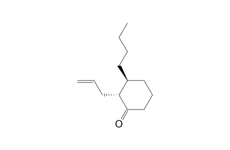 Cyclohexanone, 3-butyl-2-(2-propenyl)-, trans-