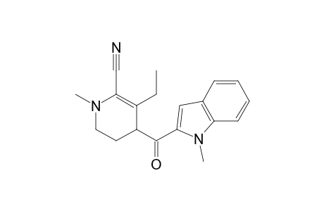 1-Methyl-2-cyano-3-ethyl-4-(1'-methyl-2'-indolecarbonyl)-2-piperideine