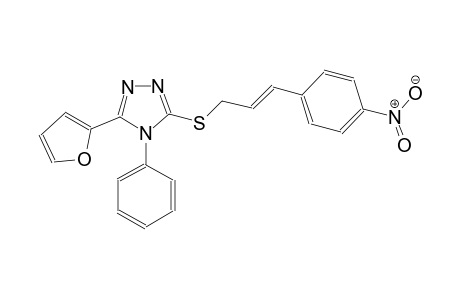 4H-1,2,4-triazole, 3-(2-furanyl)-5-[[(2E)-3-(4-nitrophenyl)-2-propenyl]thio]-4-phenyl-