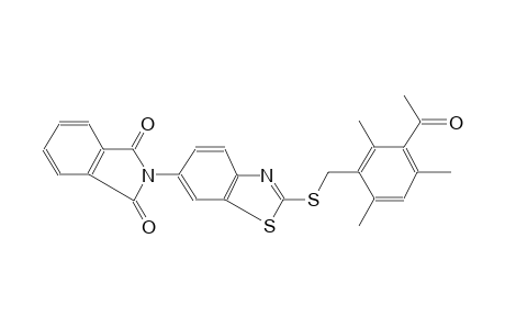 1H-isoindole-1,3(2H)-dione, 2-[2-[[(3-acetyl-2,4,6-trimethylphenyl)methyl]thio]-6-benzothiazolyl]-