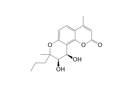 9,10-Dihydroxy-8-propyl-4,8-dimethyl-8,9,10-trihydro-2H-pyrano[6,5-h]-2H-chromen-2-one