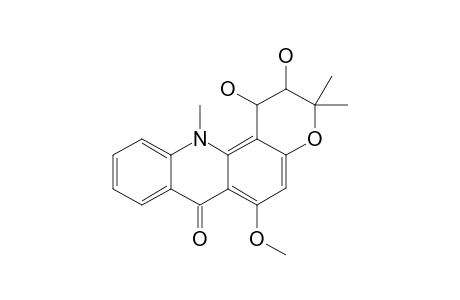 (1S-CIS)-1,2,3,12-TETRAHYDRO-1,2-DIHYDROXY-6-METHOXY-3,3,12-TRIMETHYL-7H-PYRANO-[2,3-C]-ACRIDIN-7-ONE