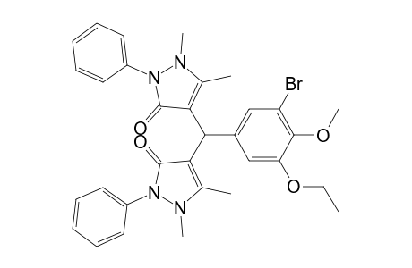 4-[(3-bromo-5-ethoxy-4-methoxyphenyl)(1,5-dimethyl-3-oxo-2-phenyl-2,3-dihydro-1H-pyrazol-4-yl)methyl]-1,5-dimethyl-2-phenyl-1,2-dihydro-3H-pyrazol-3-one