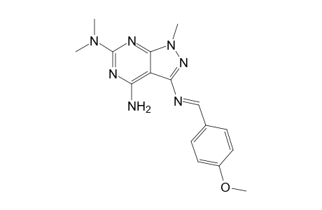 4-AMINO-6-DIMETHYLAMINO-3-(4-METHOXYPHENYL)-AZOMETHINO-1-METHYLPYRAZOLO-[3,4-D]-PYRIMIDINE