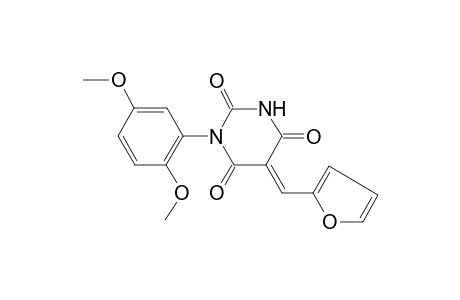 (5E)-1-(2,5-Dimethoxyphenyl)-5-(2-furylmethylene)-2,4,6(1H,3H,5H)-pyrimidinetrione