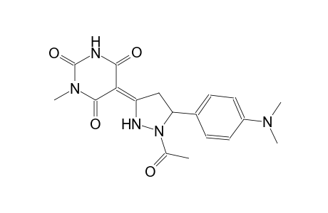 (5Z)-5-{1-acetyl-5-[4-(dimethylamino)phenyl]-3-pyrazolidinylidene}-1-methyl-2,4,6(1H,3H,5H)-pyrimidinetrione