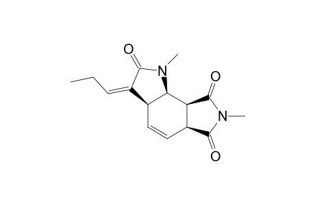 (3aS,5aS,8aS,8bR)-1,7-Dimethyl-3-prop-(Z)-ylidene-1,3,3a,5a,8a,8b-hexahydro-pyrrolo[3,4-g]indole-2,6,8-trione