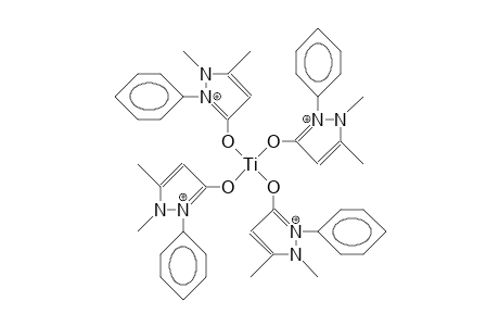 Tetrakis(1,5-dimethyl-2-phenyl-pyrazolinium-3-oxy) titanium cation