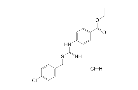 p-{{1-[(p-chlorobenzyl)thio]formimidoyl}amino}benzoic acid, ethyl ester, monohydrochloride