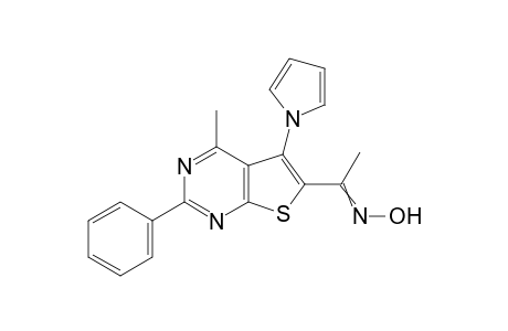 1-(4-Methyl-2-phenyl-5-(1H-pyrrol-1-yl)thieno[2,3-d]pyrimidin-6-yl)ethanone oxime